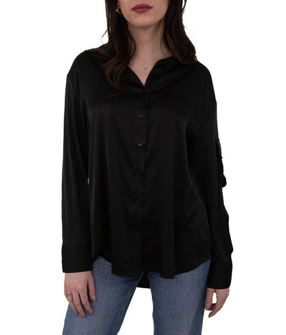 Blouse satinée à manches longues
