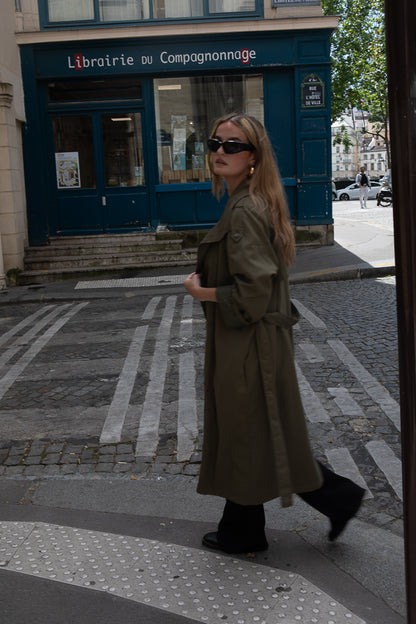 Long Trench Coat with Belt