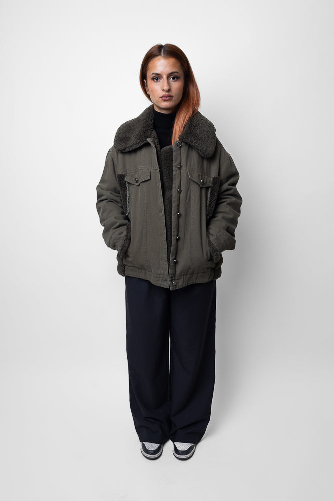 Oversized Wool Skin-Effect Jacket