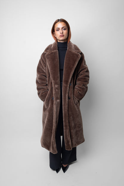 Long faux fur coat