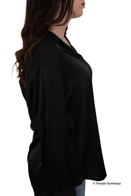 Blouse satinée à manches longues
